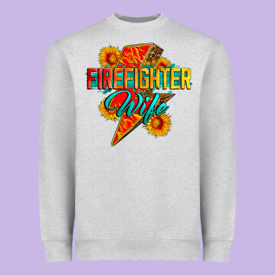 Firefighter Wife With Lightning Bolt Heavyweight Sweatshirt Designed By Zillion Design Studio