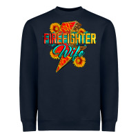 Navy firefighter wife with lightning bolt Heavyweight Sweatshirt - Zillion Design Studio