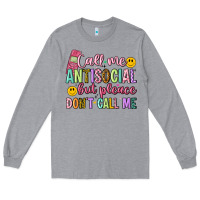 Heather Grey call me antisocial but please don't call me Long Sleeve Tee - Artiststas