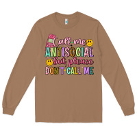 Toasted Coconut call me antisocial but please don't call me Long Sleeve Tee - Artiststas
