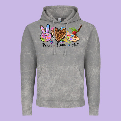 Peace Love Art Vintage Hoodie Designed By Texasbilliewilder