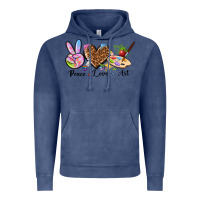 Vintage Denim peace love art Vintage Hoodie - texasbilliewilder
