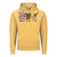 Vintage Mustard peace love art Vintage Hoodie - texasbilliewilder