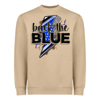 Back The Blue With Lightning Bolt Heavyweight Sweatshirt | Teevron