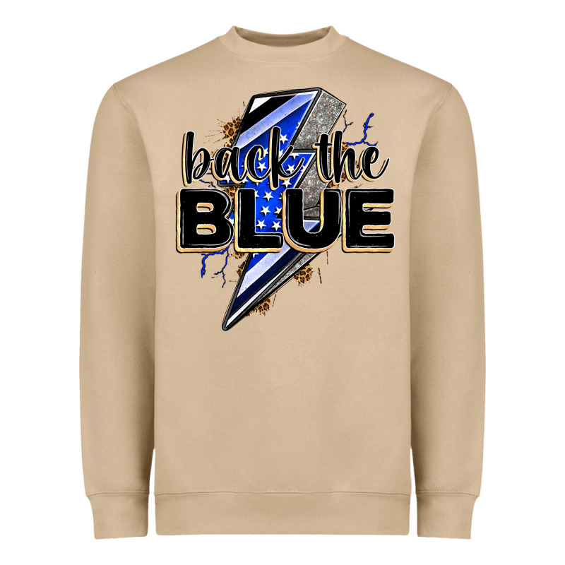 Back The Blue With Lightning Bolt Heavyweight Sweatshirt by Zillion Design Studio | Teevron