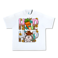 White Western Hip hop Bunny Urban Heavy Tee - Neo Western
