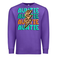 Purple auntıe with lightning bolt Premium Sweatshirt - MaliasSmallBusiness