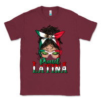Burgundy proud latina messy bun mama Classic Tee - BundleAndBundleShop
