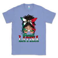 Colony Blue proud latina messy bun mama Classic Tee - BundleAndBundleShop