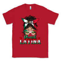 Red proud latina messy bun mama Classic Tee - BundleAndBundleShop
