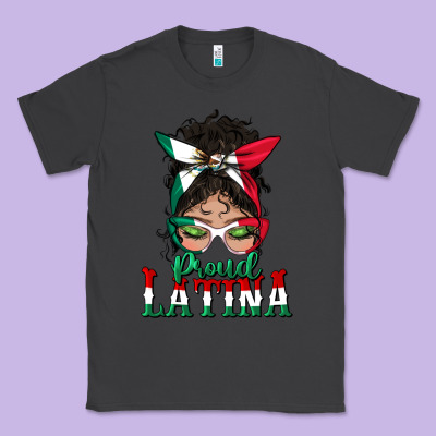 Proud Latina Messy Bun Mama Classic Tee Designed By Bundleandbundleshop