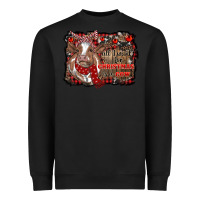 Black all i want for christmas is a cow cowhide Heavyweight Sweatshirt - RanaPortraitStore