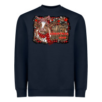 Navy all i want for christmas is a cow cowhide Heavyweight Sweatshirt - RanaPortraitStore