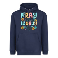 Navy pray more worry less Heavyweight Hoodie - MaliasSmallBusiness