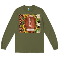 Army Green football leopard cowhide sunflower Long Sleeve Tee - JahusDesignShop
