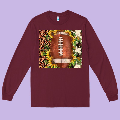Football Leopard Cowhide Sunflower Long Sleeve Tee Designed By Jahusdesignshop