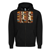Black serape sunflower cowhide leopard brushstroke Zipper Hoodie - AdoDesignShop