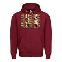 Burgundy serape sunflower cowhide leopard brushstroke Zipper Hoodie - AdoDesignShop