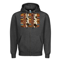 Charcoal Heather serape sunflower cowhide leopard brushstroke Zipper Hoodie - AdoDesignShop