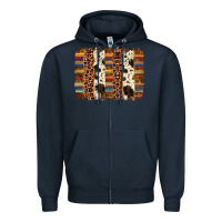 Navy serape sunflower cowhide leopard brushstroke Zipper Hoodie - AdoDesignShop