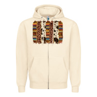 Sandshell serape sunflower cowhide leopard brushstroke Zipper Hoodie - AdoDesignShop