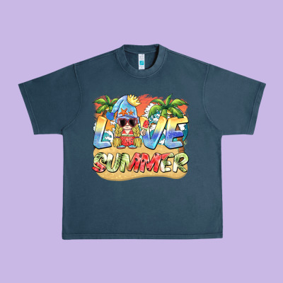 Love Summer Gnomes  Background Urban Heavy Tee Designed By Barkaloodesign