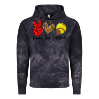 Cloud Black peace love softball Vintage Hoodie - Zillion Design Studio