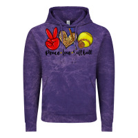 Cloud Purple peace love softball Vintage Hoodie - Zillion Design Studio