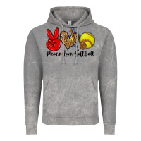 Cloud Rock peace love softball Vintage Hoodie - Zillion Design Studio