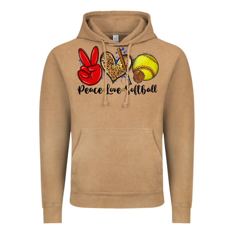 Peace Love Softball Vintage Hoodie by Zillion Design Studio | Teevron