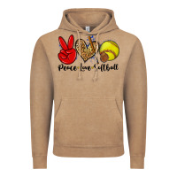 Vintage Coffee peace love softball Vintage Hoodie - Zillion Design Studio