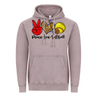 Vintage Zinc peace love softball Vintage Hoodie - Zillion Design Studio
