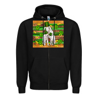 Black st patricks goat family shamrock gold serape leopard glitter wooden tu Zipper Hoodie - Artiststas