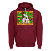 Burgundy st patricks goat family shamrock gold serape leopard glitter wooden tu Zipper Hoodie - Artiststas