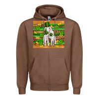 Chestnut st patricks goat family shamrock gold serape leopard glitter wooden tu Zipper Hoodie - Artiststas