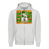 Dove Grey st patricks goat family shamrock gold serape leopard glitter wooden tu Zipper Hoodie - Artiststas
