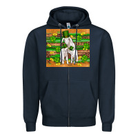 Navy st patricks goat family shamrock gold serape leopard glitter wooden tu Zipper Hoodie - Artiststas
