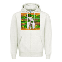 Oatmeal Heather st patricks goat family shamrock gold serape leopard glitter wooden tu Zipper Hoodie - Artiststas