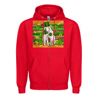 Red st patricks goat family shamrock gold serape leopard glitter wooden tu Zipper Hoodie - Artiststas