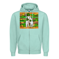 Seafoam st patricks goat family shamrock gold serape leopard glitter wooden tu Zipper Hoodie - Artiststas