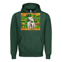 Sports Green st patricks goat family shamrock gold serape leopard glitter wooden tu Zipper Hoodie - Artiststas