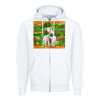 White st patricks goat family shamrock gold serape leopard glitter wooden tu Zipper Hoodie - Artiststas