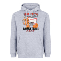 Heather Grey hot mess always stressed basketball mama Heavyweight Hoodie - MaliasSmallBusiness