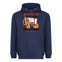 Navy hot mess always stressed basketball mama Heavyweight Hoodie - MaliasSmallBusiness