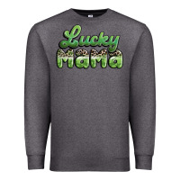 Charcoal Heather lucky mama Premium Sweatshirt - MaliasSmallBusiness