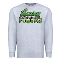 Heather Grey lucky mama Premium Sweatshirt - MaliasSmallBusiness