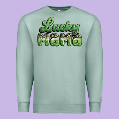 Lucky Mama Premium Sweatshirt Designed By Maliassmallbusiness