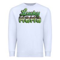 White lucky mama Premium Sweatshirt - MaliasSmallBusiness