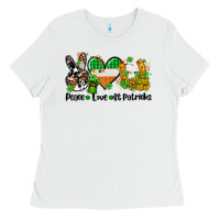 White peace love st patricks Ladies Tee - AdoDesignShop