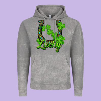Lucky Shamrock Horseshoe Vintage Hoodie Designed By Ranaportraitstore